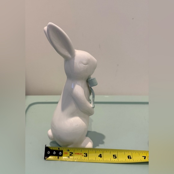 Super Cute Large Ceramic Bunny Figurines with Pastel Bows- Set of 3- NWT - Picture 5 of 6